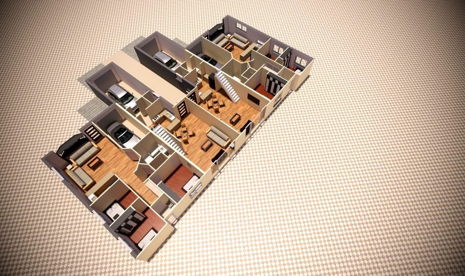 Duplex Design Home Plan – Th D
