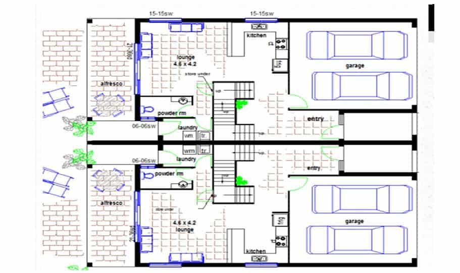 Duplex Kit Home Design Plan 299T 02