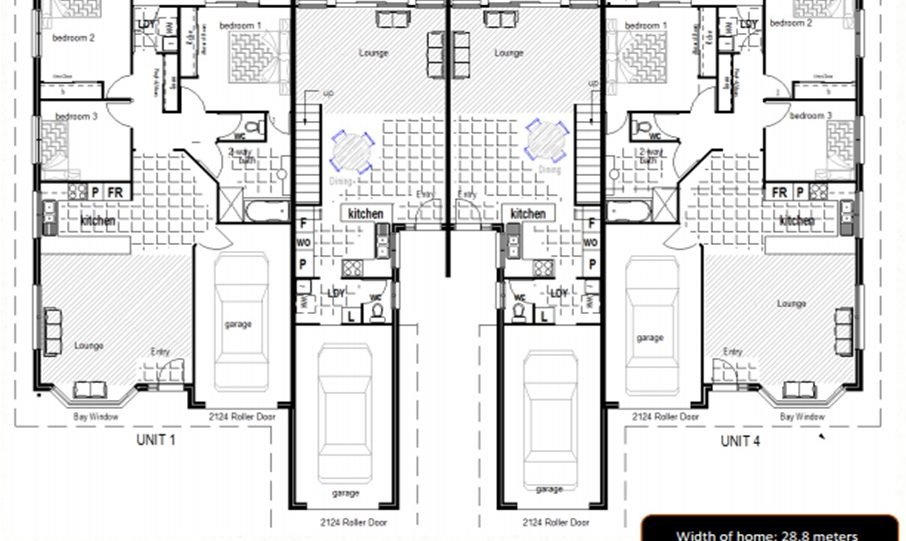 Duplex Kit Home Plan 380TH 380m2 12 Bedrooms 4 Bath 2