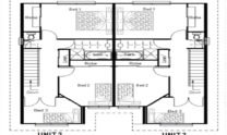 Duplex Kit Home Plan 380TH 380m2 12 Bedrooms 4 Bath 3