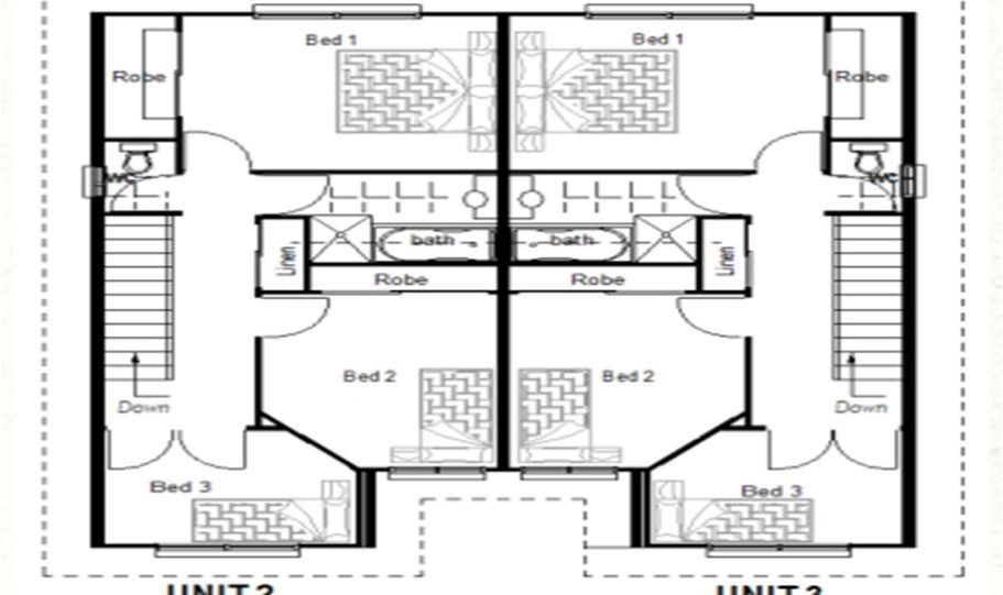 Duplex Kit Home Plan 380TH 380m2 12 Bedrooms 4 Bath 3