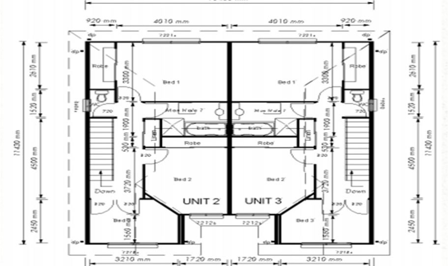 Duplex Kit Home Plan 380TH 380m2 12 Bedrooms 4 Bath 5