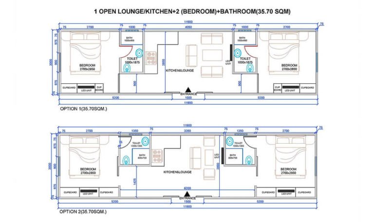 One King - 2BT2BK 40 Foot Container Transportable Home | Spark Homes