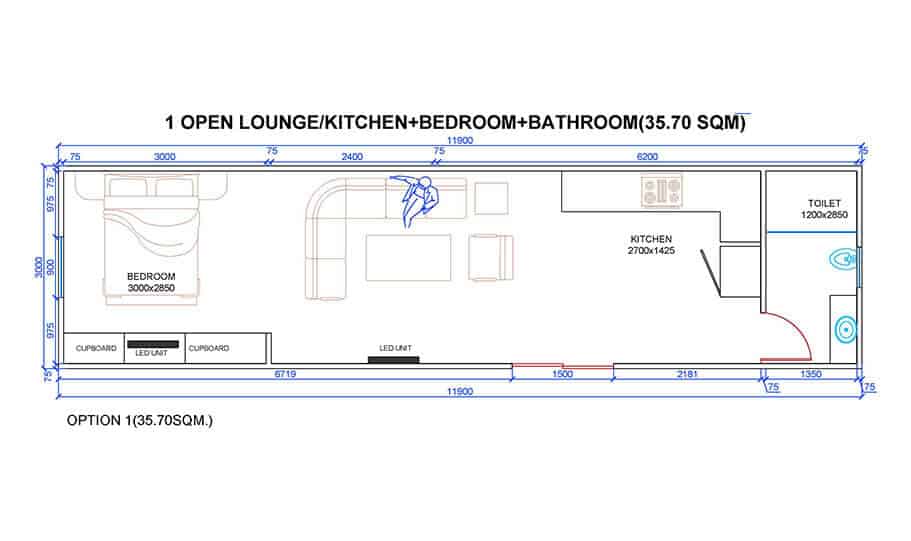 One King BT1BK 40ft Transportable Container Home Exterior Modern Design Australia Wide Delivery