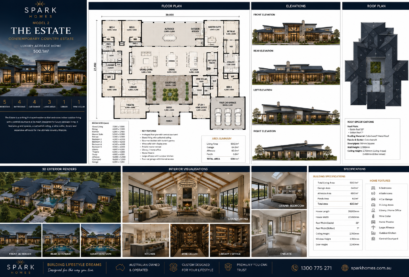 Arage Homes Kit The EstateThe Estate contemporary country estate luxury acreage home floor plan and renders - Spark Homes