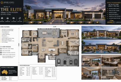 The Elite 500sqm Ultra Modern Kit Homes Luxury Design Steel Frame Kit Australia Wide Delivery