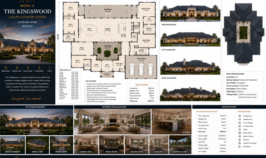 Kingswood 500sqm Resort Kit Home Luxury Resort Living Steel Frame Kit Australia Wide
