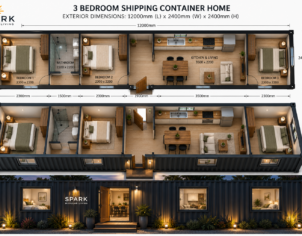 Three Bedroom Shipping Container Home Kit Pre-Fab Transportable Steel Frame Australia Wide